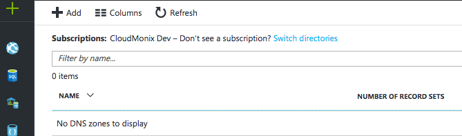 How to delegate a DNS Domain from AWS to Azure - Add a DNS Zone