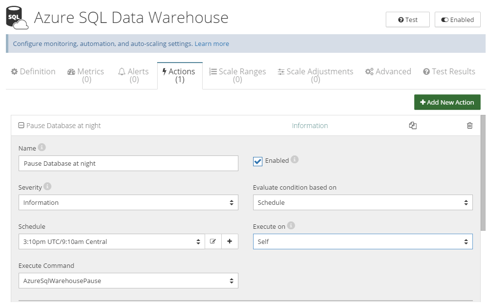 SQL Data Warehose Monitoring and Auto Scaling