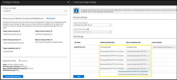Protecting via the recovery services vault experience - Protection Of Machines With Managed Disks Using Azure Site Recovery