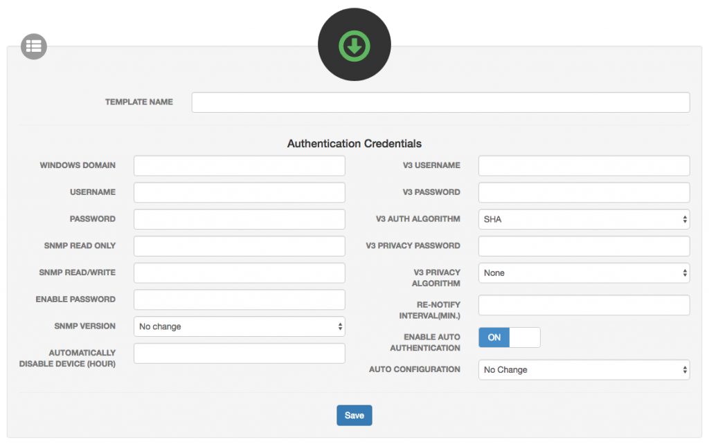 Device Template Configuration